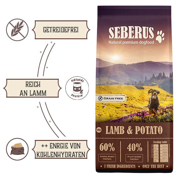 Seberus Lamb & Potato - natürliches, getreidefreies Hundefutter