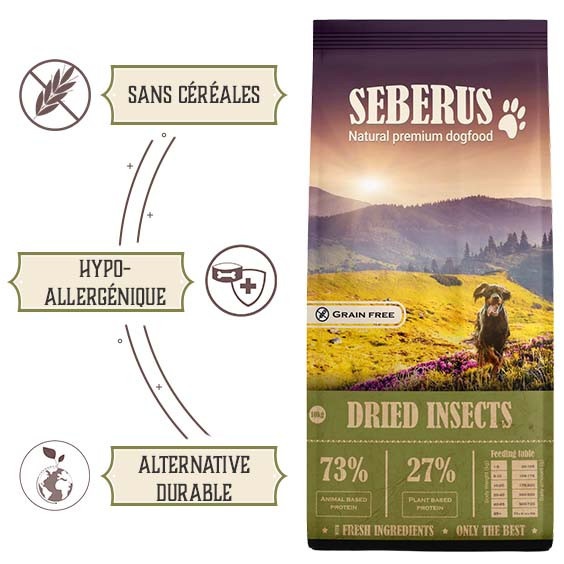 Seberus Dried Insects  –  natuurlijk graanvrij hondenvoer