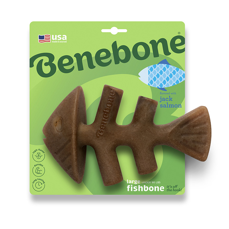 Benebone Fishbone nylon kauwspeelgoed hond (zalmsmaak)
