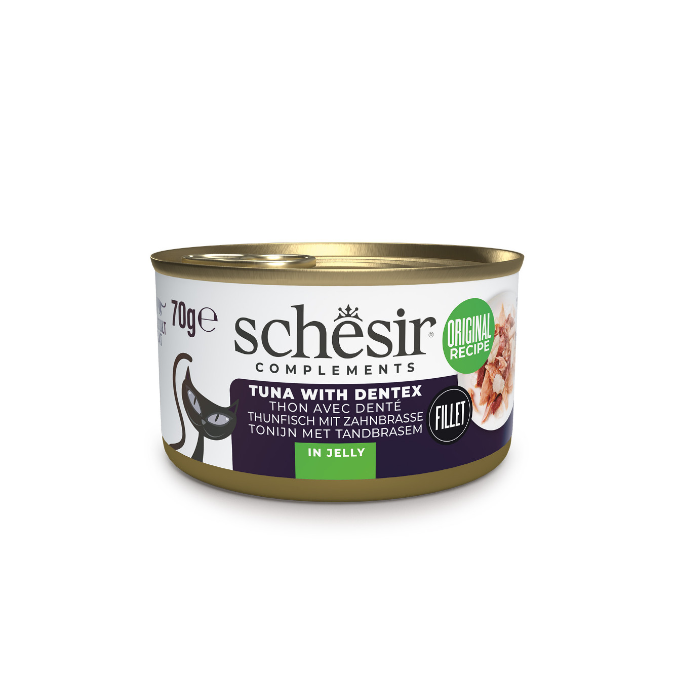 Schesir tonijn met tandbrasem (jelly) natvoer kat (blikjes 85 g)