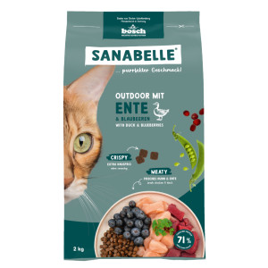 Sanabelle Outdoor met eend & bosbessen kattenvoer