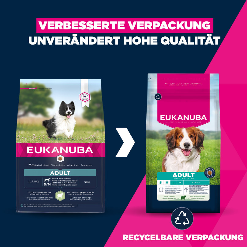 Eukanuba Adult Small Medium mit Lamm & Reis Hundefutter