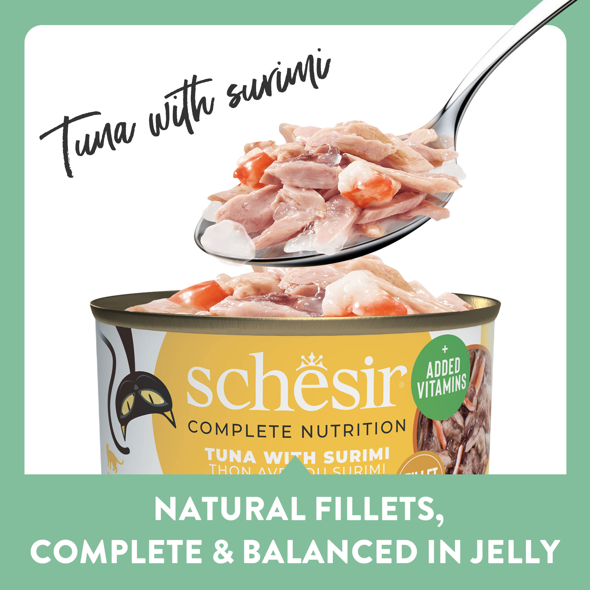 Schesir Thunfisch mit Surimi (Gelee) Nassfutter Katze (Dosen)