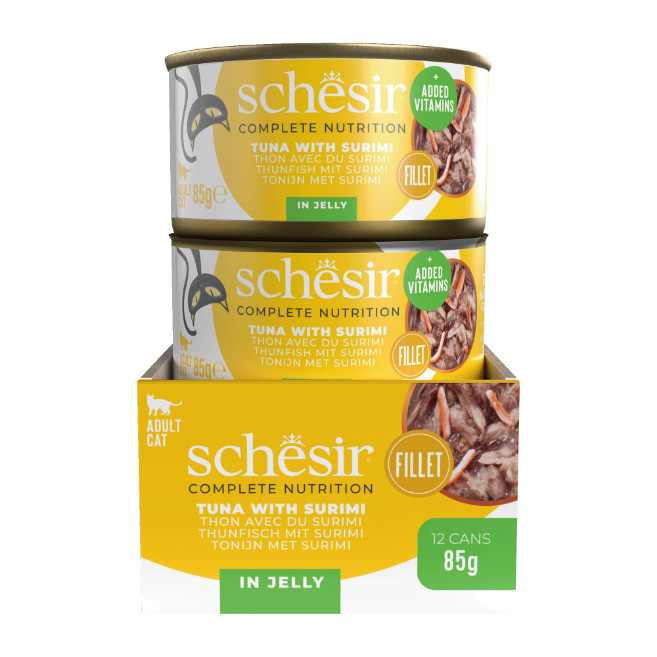 Schesir Thunfisch mit Surimi (Gelee) Nassfutter Katze (Dosen)