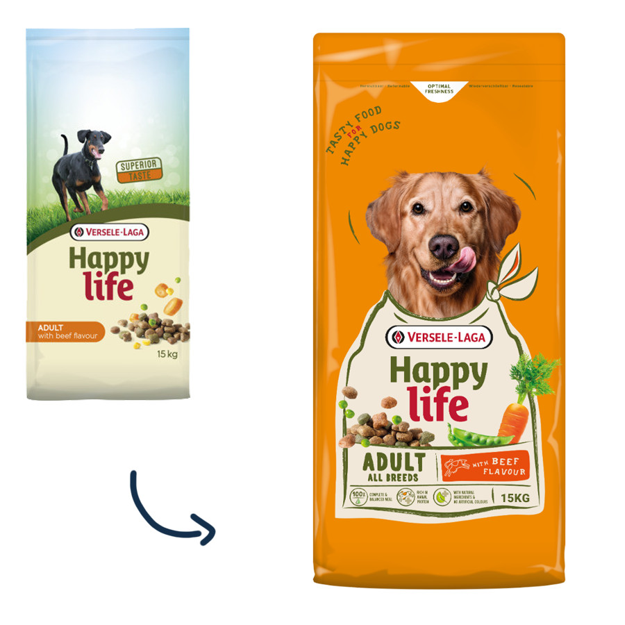 Happy Life Adult au goût de bœuf pour chien