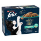 Felix Köstliche Scheibchen Fisch Selection mit Lachs, Thunfisch, Kabeljau, Scholle in Gelee Katzen-Nassfutter