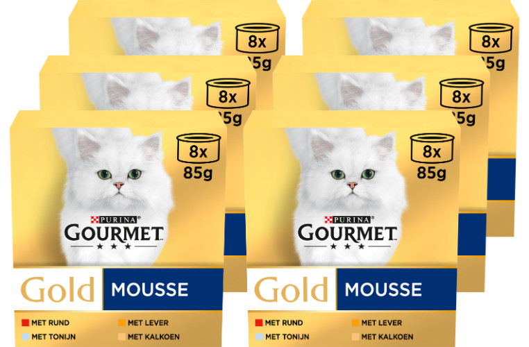 Gourmet Gold Mousse thon foie dinde boeuf pâtée pour chat (85 g)