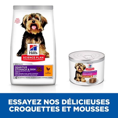 Hill's Adult Sensitive Stomach & Skin Small & Mini nat hondenvoer met kalkoen blik