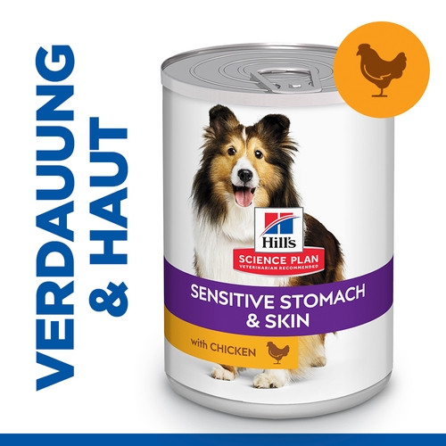 Hill's Adult Sensitive Stomach & Skin nat hondenvoer met kip blik