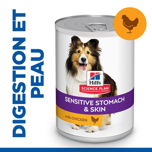 Hill's Adult Sensitive Stomach & Skin nat hondenvoer met kip blik
