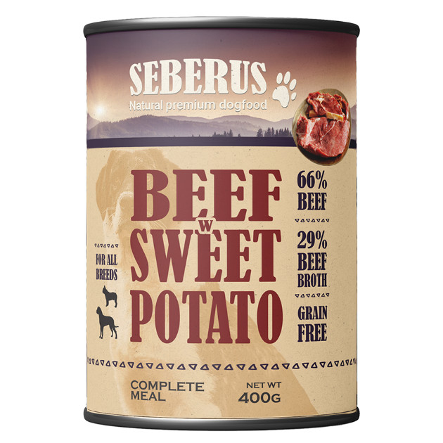 Seberus Beef w/Sweet Potato getreidefreies Hunde-Nassfutter 