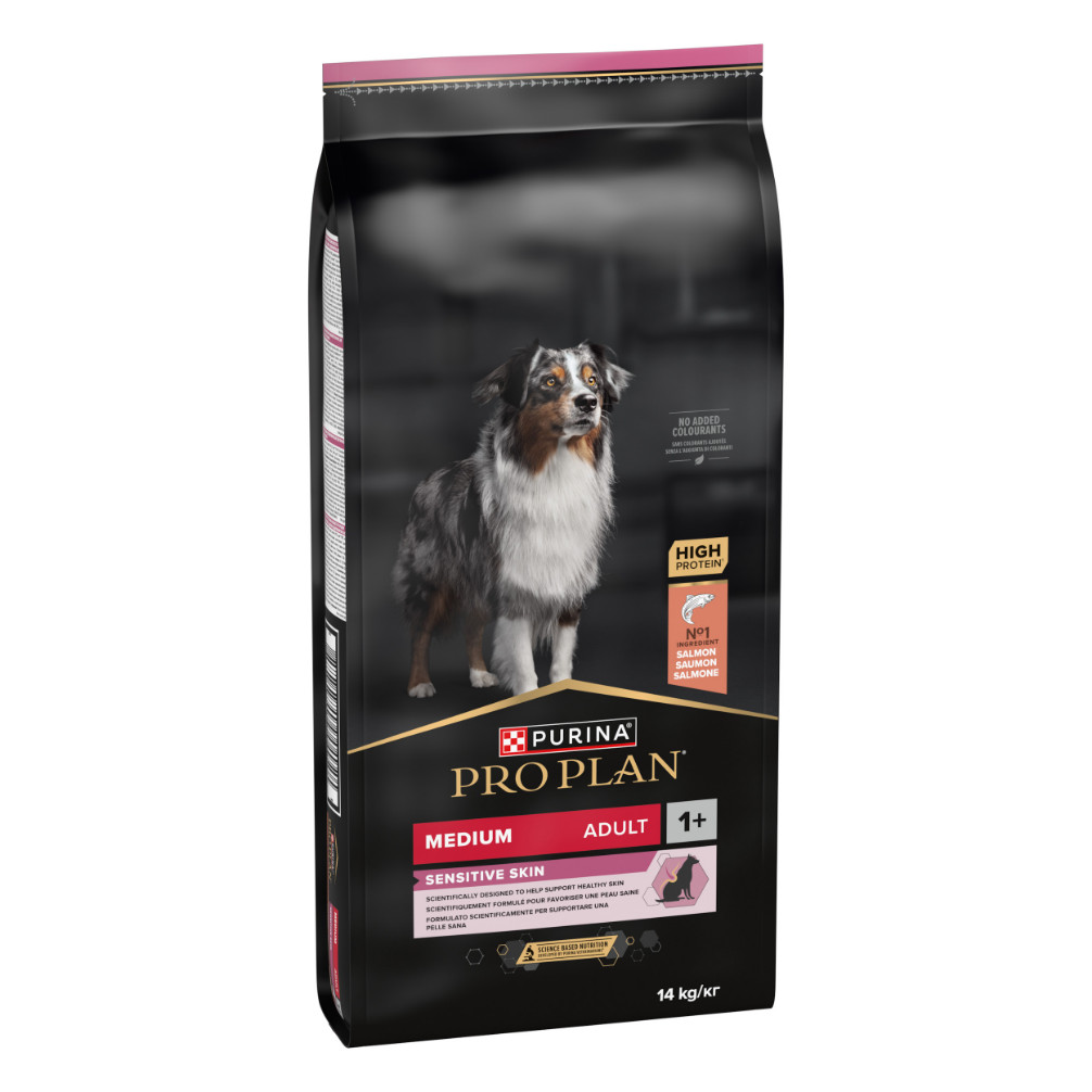 Pro Plan Medium Adult Sensitive Skin au saumon pour chien Pro Plan Medium Adult Sensitive Skin au saumon pour chien