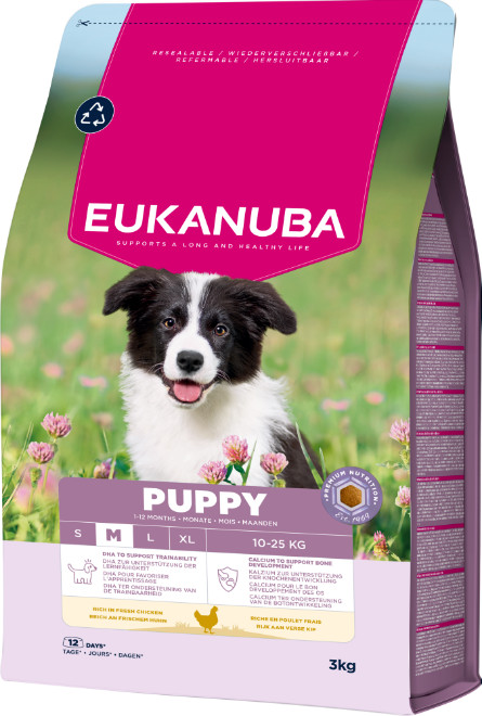 Eukanuba Growing Puppy Medium Breed kip hondenvoer Eukanuba Growing Puppy Medium Breed kip hondenvoer