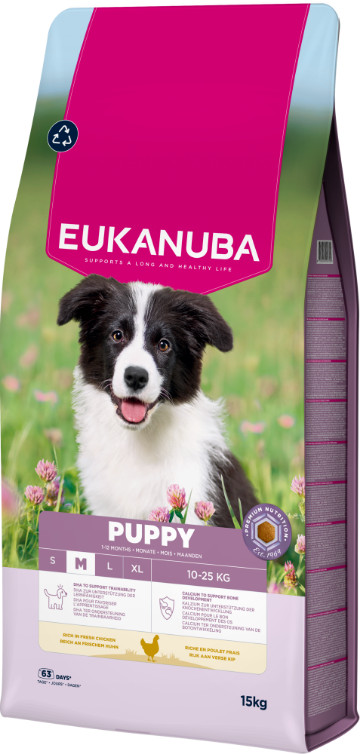 Eukanuba Growing Puppy Medium Breed kip hondenvoer Eukanuba Growing Puppy Medium Breed kip hondenvoer