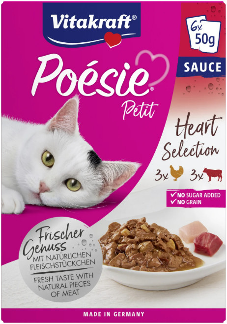 Vitakraft Poésie Petit Heart Selection natvoer kat (6 x 50 g) Vitakraft Poésie Petit Heart Selection natvoer kat (6 x 50 g)