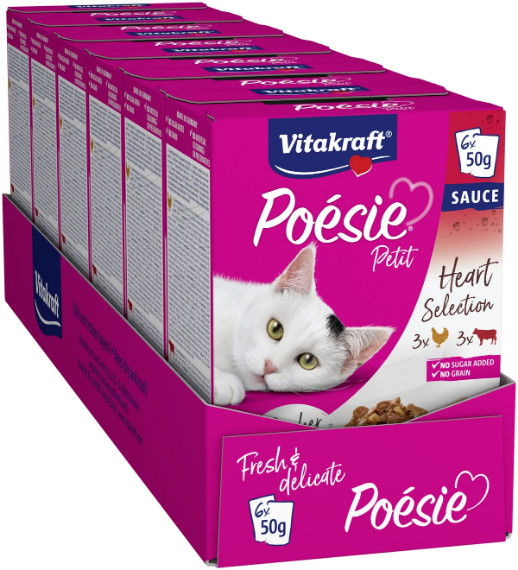 Vitakraft Poésie Petit Heart Selection natvoer kat (6 x 50 g) Vitakraft Poésie Petit Heart Selection natvoer kat (6 x 50 g)