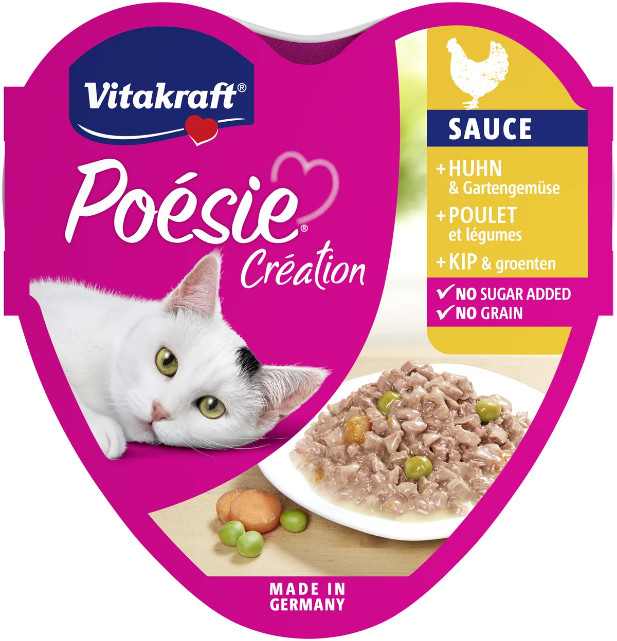 Vitakraft Poésie Création met kip en groenten in saus natvoer kat (15 x 85 g) Vitakraft Poésie Création met kip en groenten in saus natvoer kat (15 x 85 g)