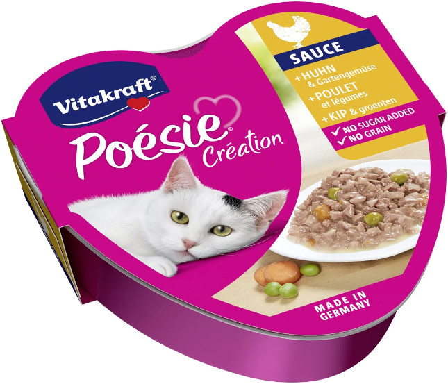 Vitakraft Poésie Création met kip en groenten in saus natvoer kat (15 x 85 g) Vitakraft Poésie Création met kip en groenten in saus natvoer kat (15 x 85 g)
