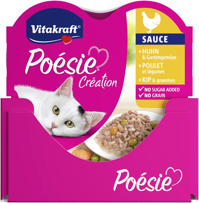 Vitakraft Poésie Création met kip en groenten in saus natvoer kat (15 x 85 g) Vitakraft Poésie Création met kip en groenten in saus natvoer kat (15 x 85 g)