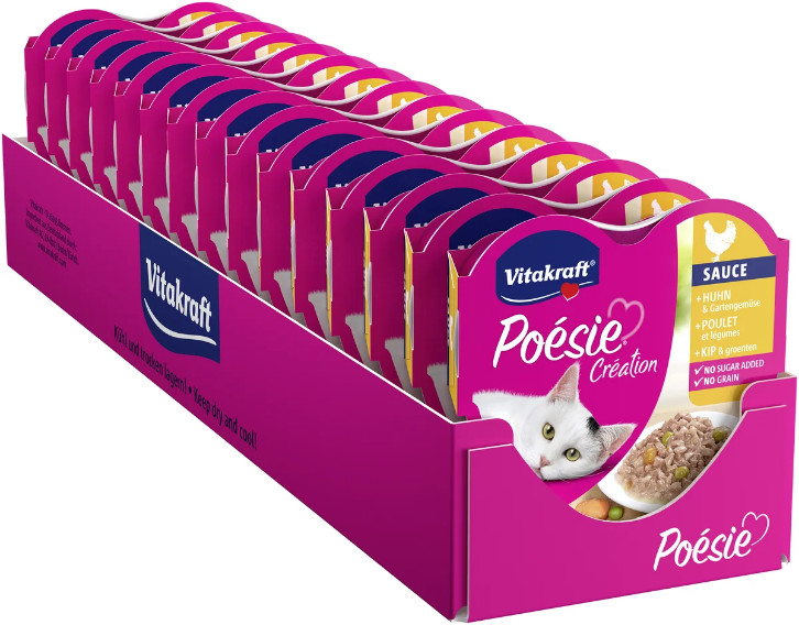 Vitakraft Poésie Création met kip en groenten in saus natvoer kat (15 x 85 g) Vitakraft Poésie Création met kip en groenten in saus natvoer kat (15 x 85 g)