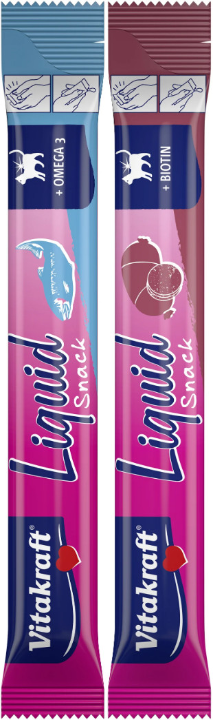 Vitakraft Liquid Snack met leverworst en zalm voor katten multipack (16 x 15 g)