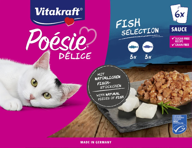 Vitakraft Poésie Délice met vis natvoer kat multipack (6 x 85 g) Vitakraft Poésie Délice met vis natvoer kat multipack (6 x 85 g)