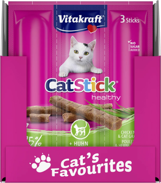 Vitakraft Catstick Healthy au poulet & herbe à chat pour chats Vitakraft Catstick Healthy au poulet & herbe à chat pour chats