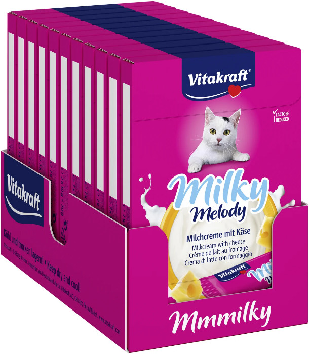 Vitakraft Milky Melody melkcrème met kaas kattensnack (7 x 10 g)
