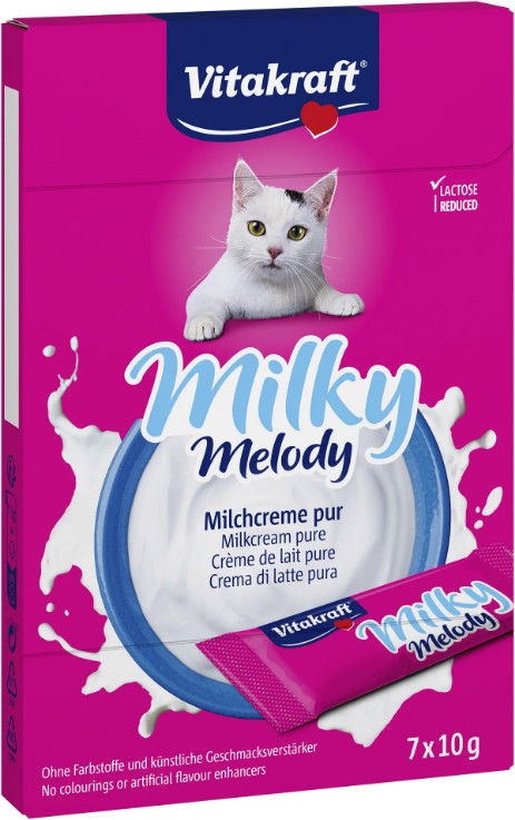 Vitakraft Milky Melody Puur melkcrème kattensnack (7 x 10 g) Vitakraft Milky Melody Puur melkcrème kattensnack (7 x 10 g)
