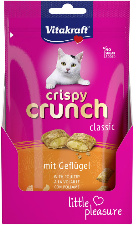 Vitakraft Crispy Crunch Classic met gevogelte kattensnack (60 g) Vitakraft Crispy Crunch Classic met gevogelte kattensnack (60 g)
