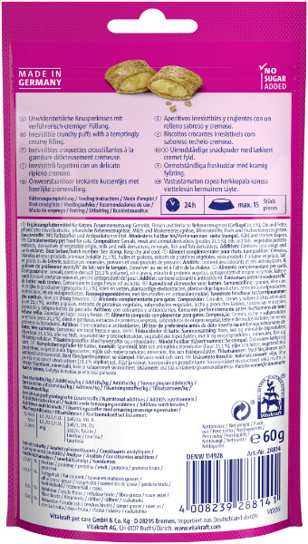 Vitakraft Crispy Crunch Classic met gevogelte kattensnack (60 g) Vitakraft Crispy Crunch Classic met gevogelte kattensnack (60 g)