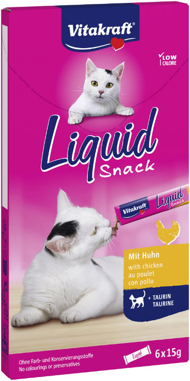 Vitakraft Liquid Snacks met kip kattensnack (6 x 15g)