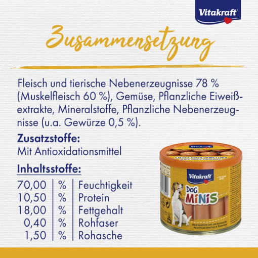 Vitakraft Dog Minis snackworstjes voor de hond (120 g) Vitakraft Dog Minis snackworstjes voor de hond (120 g)