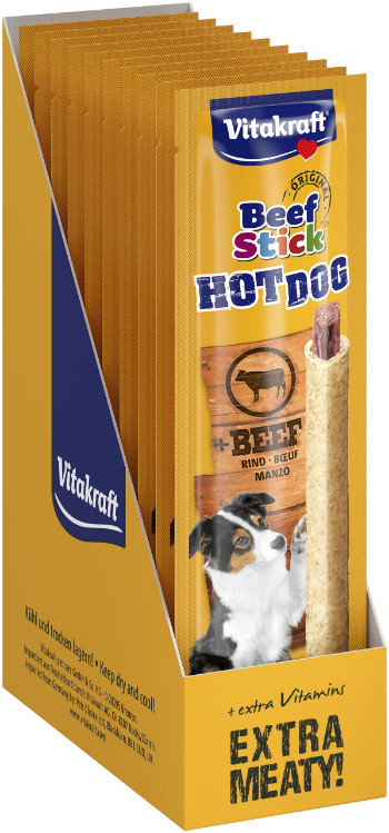 Vitakraft Beefstick Hot Dog met rund hondensnack Vitakraft Beefstick Hot Dog met rund hondensnack