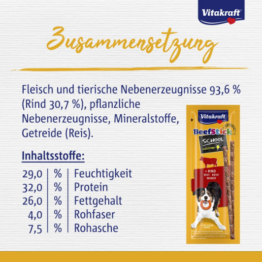 Vitakraft Beefstick School rund hondensnack (10 st.)