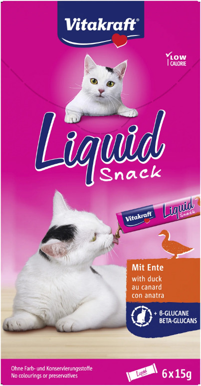 Vitakraft Liquid Snacks au canard pour chat (6 x 15g) Vitakraft Liquid Snacks au canard pour chat (6 x 15g)