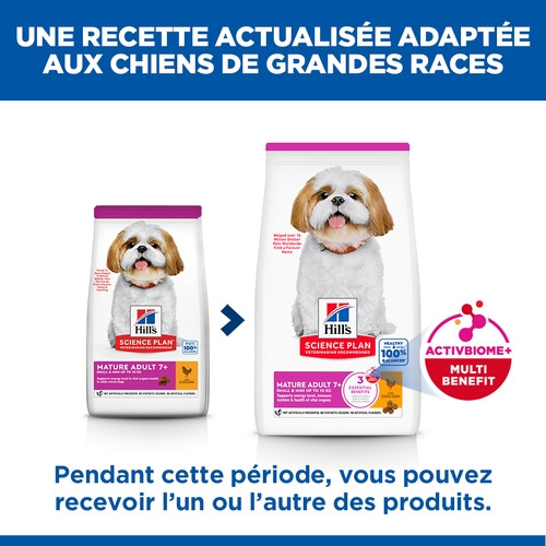 Hill's Science Plan Mature Adult Small & Mini au poulet pour chien Hill's Science Plan Mature Adult Small & Mini au poulet pour chien