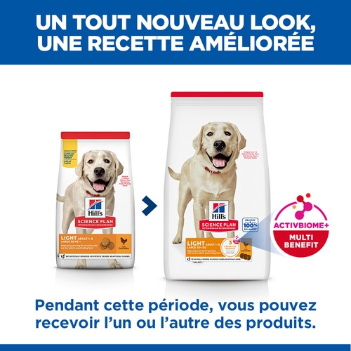 Hill's Adult Light Large Breed au poulet pour chien Hill's Adult Light Large Breed au poulet pour chien