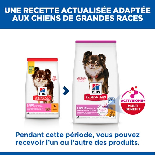 Hill's Adult Light Small & Mini au poulet pour chien Hill's Adult Light Small & Mini au poulet pour chien