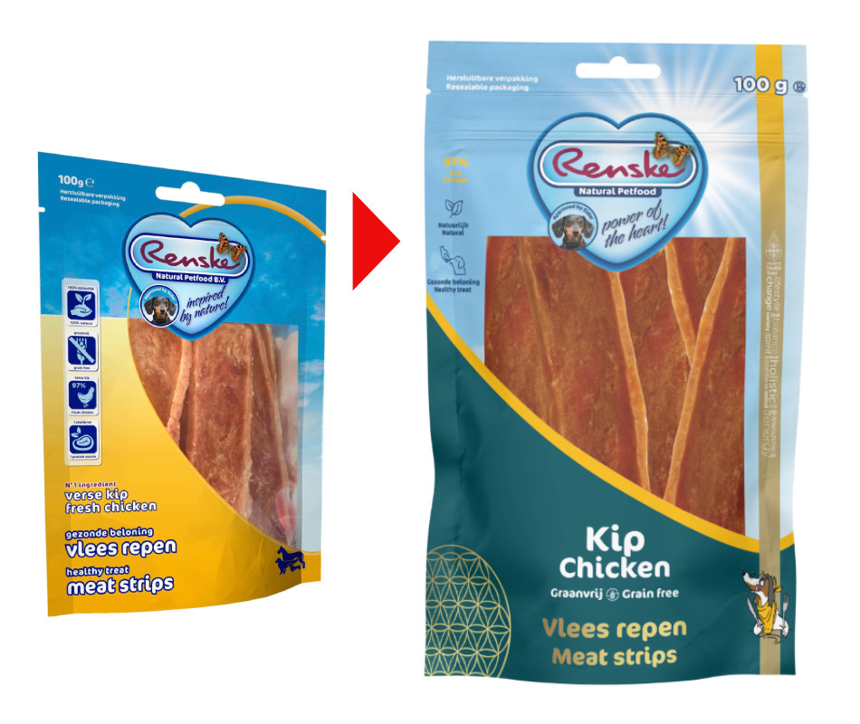 Renske Gezonde Beloning Hond - Vlees Repen Kip 100 gr