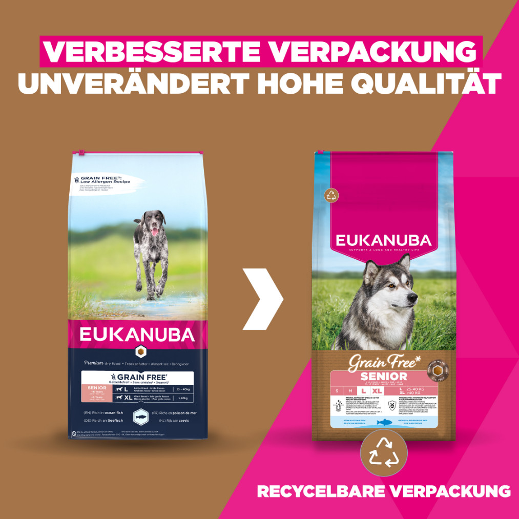 Eukanuba Senior Large met oceaanvis graanvrij hondenvoer