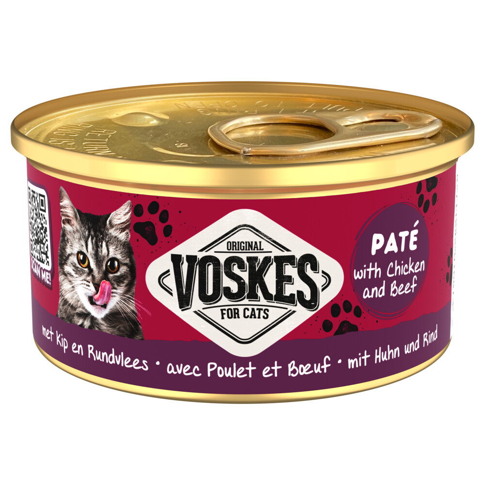 Voskes Paté met kip en rund natvoer kat
