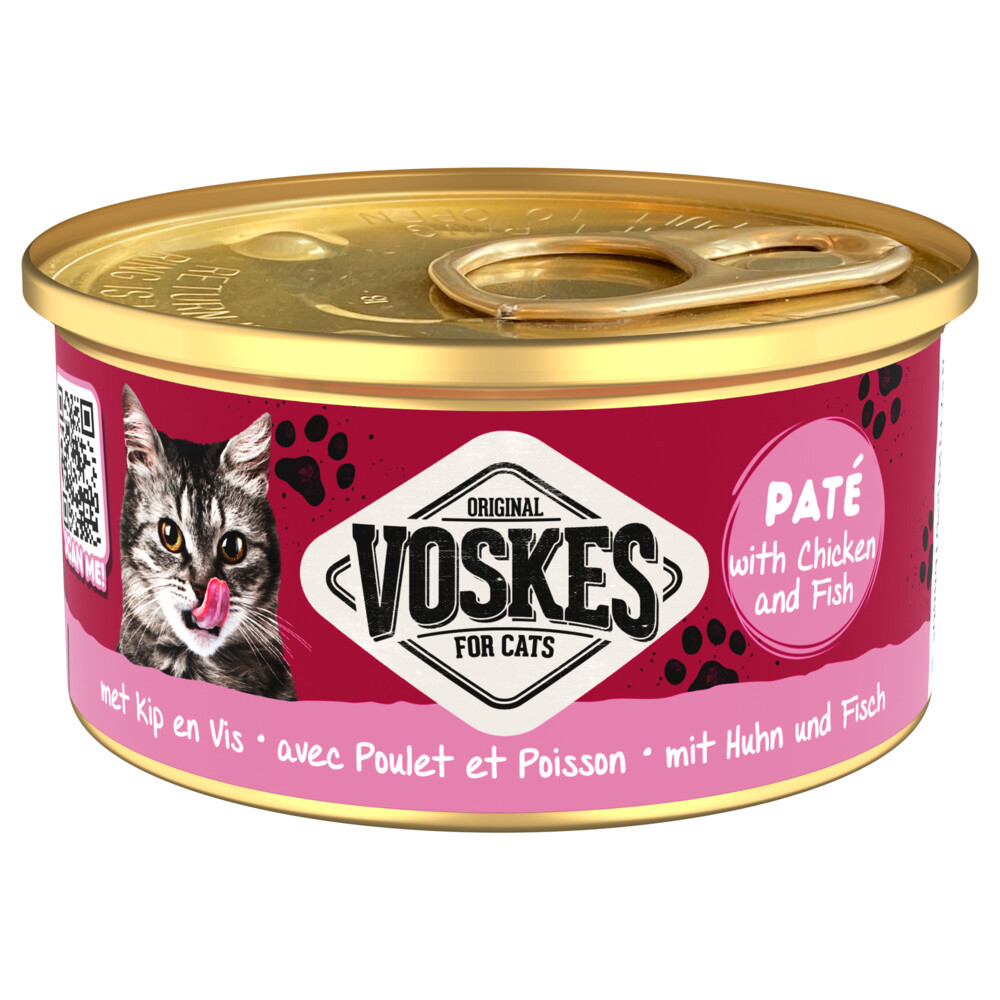 Voskes Paté met kip en vis natvoer kat