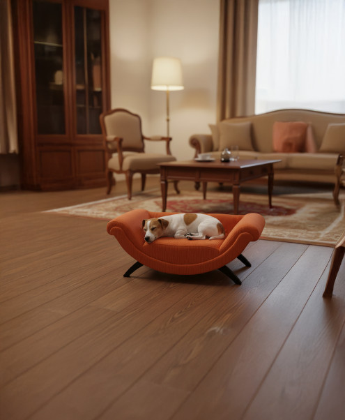 Sofa Dingo ligbank rechthoekig voor hond en kat oranje