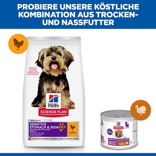 Hill´s Adult Sensitive Stomach & Skin Small & Mini Huhn Hundefutter