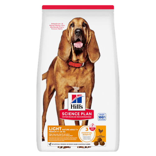 Hill's Mature Adult 7+ Light Medium Huhn Hundefutter