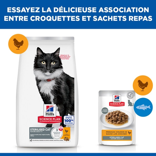 Hill's Mature Adult 7+ Sterilised au poulet pour chat