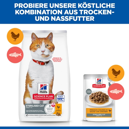 Hill's Science Plan Adult Sterilised Cat mit Huhn Katzenfutter