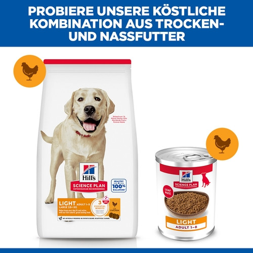 Hill's Adult Light Large Breed Huhn Hundefutter