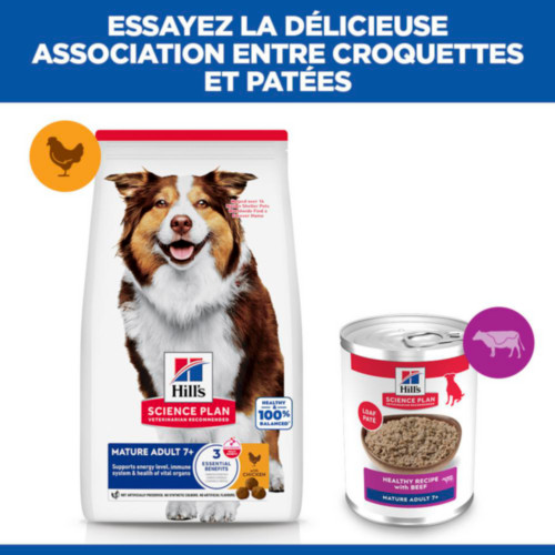 Hill's Mature Adult 7+ nat hondenvoer met rund blik